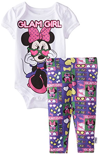 0887622424083 - DISNEY BABY GIRLS' GLAM GIRL MINNIE MOUSE CREEPER AND LEGGING SET, MULTI, 3 MONTHS