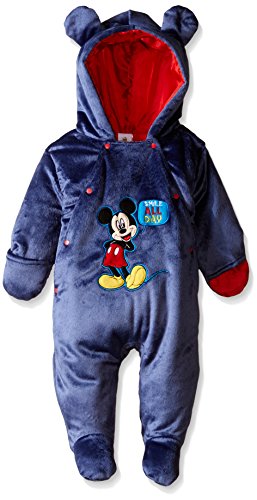 0887622429385 - DISNEY BABY-BOYS NEWBORN SMILE ALL DAY' MICKEY MOUSE PRAM WITH EARS, BLUE, 0-3 MONTHS