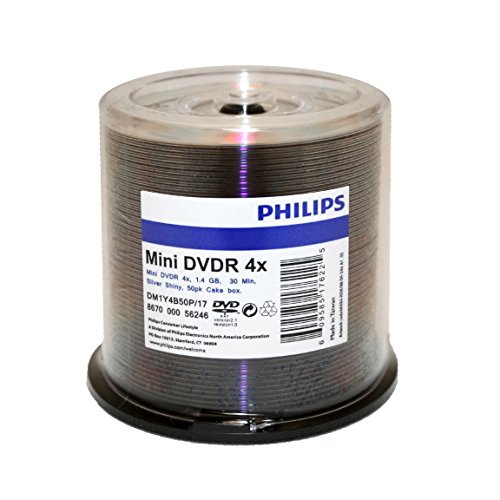 0887630442901 - PHILIPS DUPLICATOR GRADE DVD-R 8CM 4X SILVER SHINY MINI 50PK SPINDLE