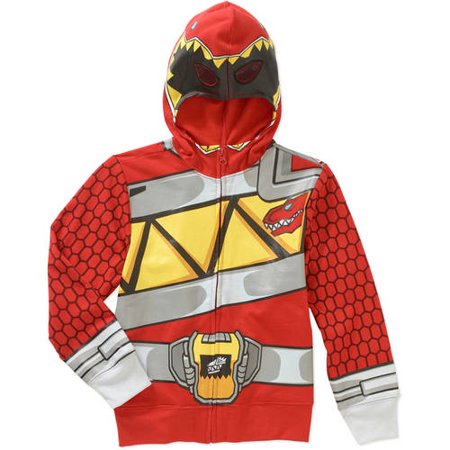 0887648377820 - POWER RANGERS LITTLE BOYS' DINO CHARGE RED RANGER COSTUME HOODIE, RED, 7
