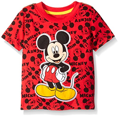 0887648521407 - DISNEY TODDLER BOYS MICKEY MOUSE ALL-OVER PRINT SHORT SLEEVE TEE, RED, 2T