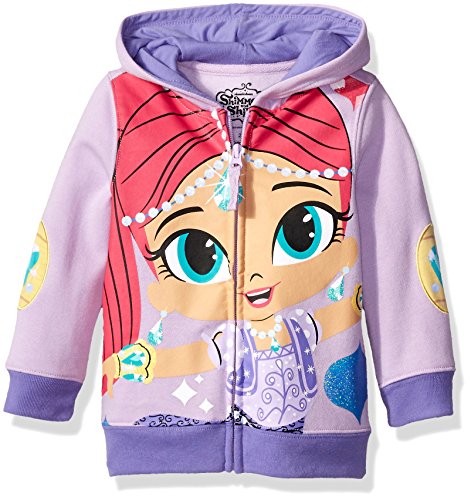 0887648542471 - SHIMMER AND SHINE LITTLE GIRLS' TODDLER CHARACTER HOODIE, LILAC/SOFT VIOLET, 4T