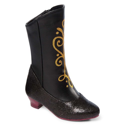0887734009284 - DISNEY FROZEN PRINCESS ANNA BLACK AND GOLD COSTUME BOOTS (13/1)