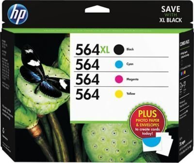 0887758726365 - HP 564XL/564 HIGH-YIELD BLACK AND STANDARD C/M/Y COLOR INK CARTRIDGES W/MEDIA VALUE KIT, COMBO 4-PACK