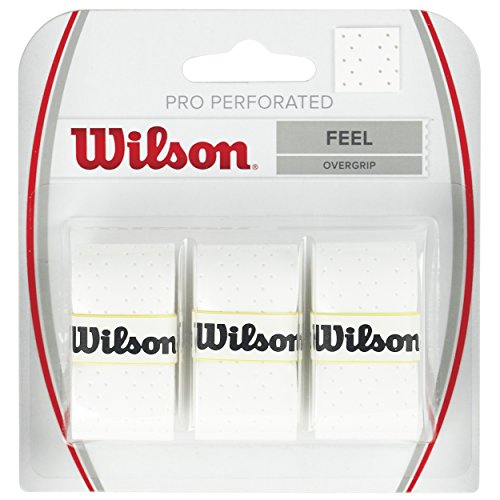 0887768146627 - WILSON PERFORATED PRO TENNIS RACQUETS OVER GRIP, WHITE