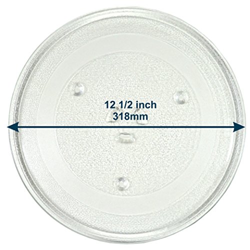 0887774991648 - HQRP 12.5-INCH GLASS TURNTABLE TRAY FOR AMANA DE74-20015 DE74-20015B DE74-20015G-F DE74-20015F R0813119 MW96TP1178802M R0813200 14200206 MICROWAVE OVEN COOKING PLATE 318MM + HQRP COASTER