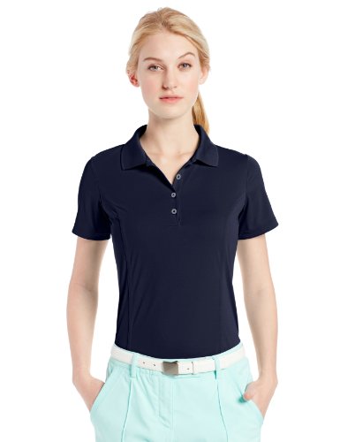 0887777124869 - ADIDAS GOLF WOMEN'S PUREMOTION JERSEY POLO, NAVY/WHITE, LARGE