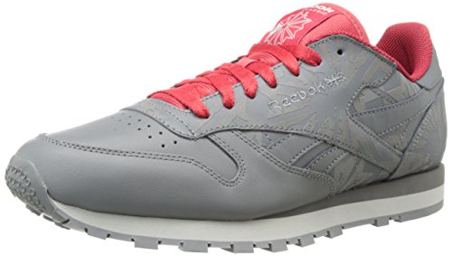 0887779285063 - REEBOK MEN'S CL LEATHER REFLECT CLASSIC SHOE,SHARK/EXCELLENT RED/FLAT GREY/WHITE,8.5 M US