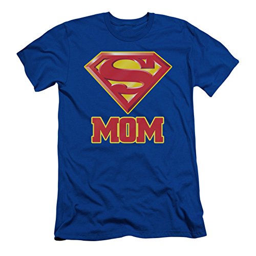 0887806115073 - SUPERMAN MEN'S SUPER MOM SLIM FIT T-SHIRT SMALL ROYAL