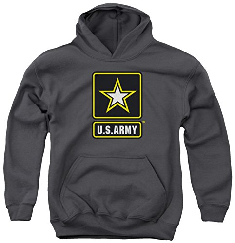 0887806964176 - YOUTH HOODIE: ARMY - LOGO PULLOVER HOODIE SIZE YL