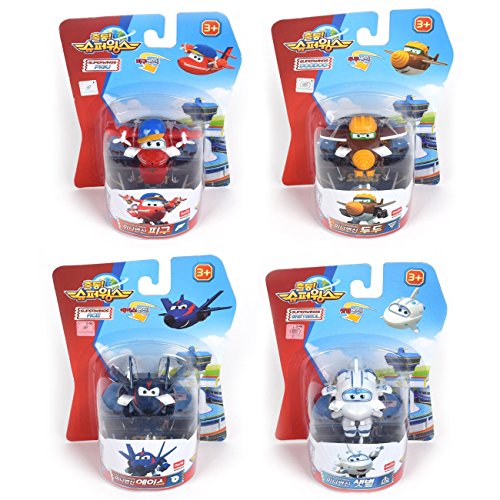 0887810058618 - SUPER WINGS SEASON 2 NEW CHARACTER MINI TRANSFORMING ROBOT 4 PK - FLIP, TODD, CHACE, ASTAR 2 SCALE