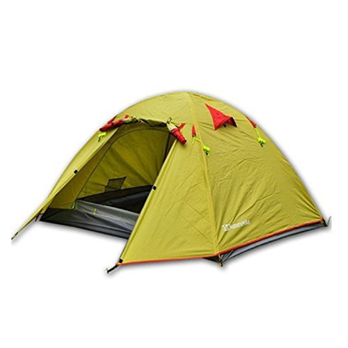0887898595135 - WEANAS® WATERPROOF DOUBLE LAYER 2, 3, 4 PERSON 3 SEASON ALUMINUM ROD DOUBLE SKYLIGHT OUTDOOR CAMPING TENT (GREEN, 4 PERSON)