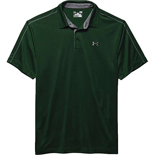0887907230156 - UNDER ARMOUR TECH POLO - MEN'S FOREST GREEN / GRAPHITE LARGE