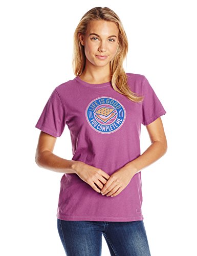 0887941096688 - LIFE IS GOOD WOMEN'S CRUSHER HERITAGE S'MORE T-SHIRT (PERFECT PLUM), X-LARGE
