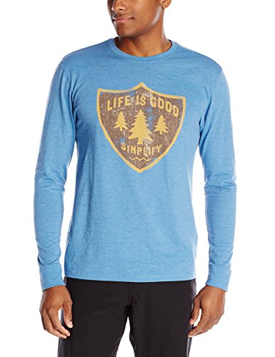0887941110780 - LIFE IS GOOD MEN'S COOL LONG SLEEVE SIMPLIFY T-SHIRT (EXTRA BLUE), X-LARGE