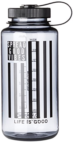 0887941219025 - LIFE IS GOOD 32-OUNCE FLAG BOTTLE (STORMY GRAY), ONE SIZE