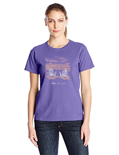 0887941298778 - LIFE IS GOOD WOMEN'S SIMPLE ADIRONDACK CRUSHER TEE, X-LARGE, BLUE VIOLET