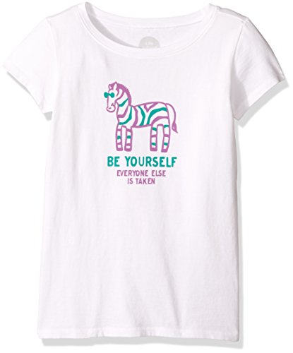 0887941495269 - LIFE IS GOOD GIRLS ZEBRA BE YOURSELF TEE, CLOUD WHITE, X-LARGE