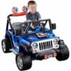 0887961005622 - FISHER-PRICE POWER WHEELS HOT WHEELS JEEP WRANGLER 12-VOLT BATTERY-POWERED RIDE-ON, BLUE
