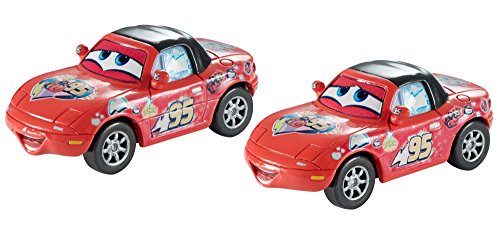 0887961119541 - DISNEY/PIXAR CARS, 2015 RACE FANS DIE-CAST VEHICLES, SUPERFAN MIA AND SUPERFAN TIA #7/9 AND 8/9, 1:55 SCALE