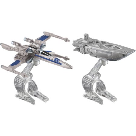 0887961127683 - HOT WHEELS STAR WARS: THE FORCE AWAKENS FIRST ORDER TRANSPORTER VS. X-WING FIGHTER STARSHIP 2-PACK