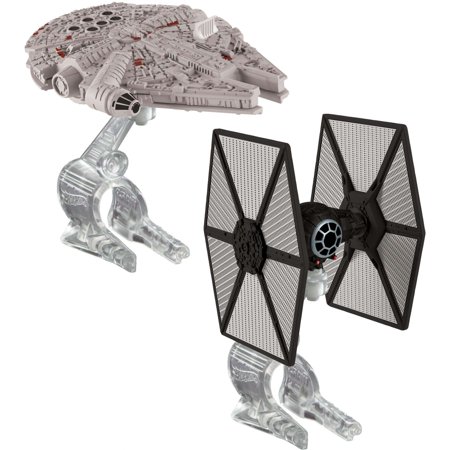 0887961127706 - HOT WHEELS STAR WARS: THE FORCE AWAKENS FIRST ORDER TIE FIGHTER VS. MILLENNIUM FALCON STARSHIP 2-PACK