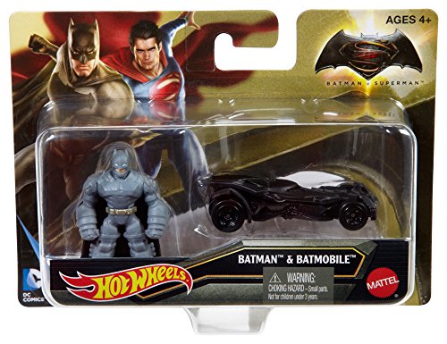 0887961225044 - HOT WHEELS BATMAN V SUPERMAN: DAWN OF JUSTICE ARMORED BATMAN MINI FIGURE & BATMOBILE