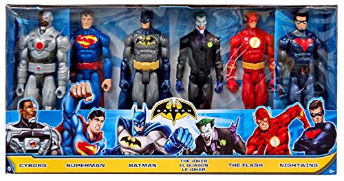 0887961285307 - DC SUPER HEROES COMIC 12 MATTEL FIGURES 6 PACK BATMAN SUPERMAN JOKER FLASH NIGH