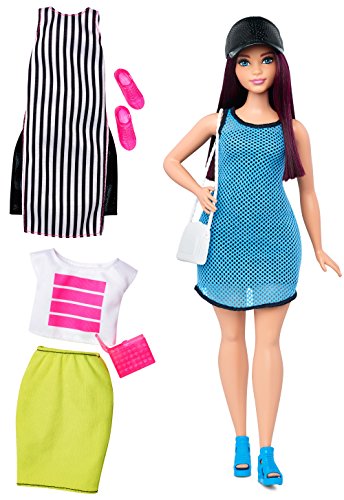 0887961352535 - BARBIE FASHIONISTA CURVY DARK-HAIRED DOLL WITH 2 ADDITIONAL OUTFITS