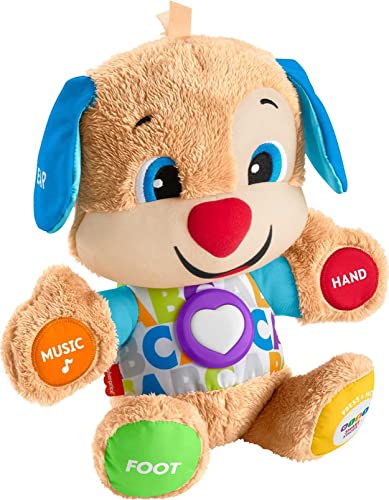 0887961466331 - FISHER-PRICE PLUSH BABY TOY WITH LIGHTS MUSIC AND SMART STAGES LEARNING CONTENT, LAUGH & LEARN PUPPY