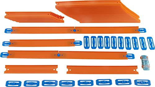 0887961646702 - HOT WHEELS TRACK BUILDER CAR & MEGA TRACK PACK, 87 COMPONENT PARTS FOR 40-FT OF TRACK & 1:64 SCALE TOY CAR (AMAZON EXCLUSIVE)