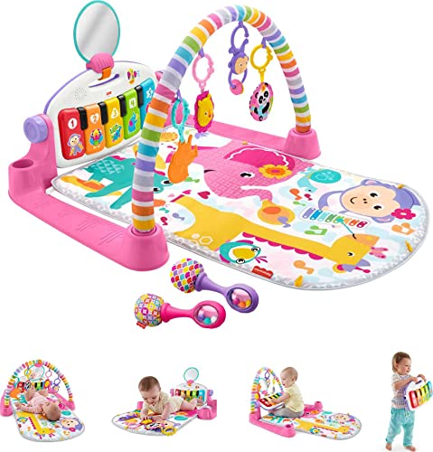 0887961740080 - FISHER-PRICE BABY GIFT SET DELUXE KICK & PLAY PIANO GYM & MARACAS, PLAYMAT & MUSICAL TOY WITH SMART STAGES LEARNING CONTENT PLUS 2 RATTLES