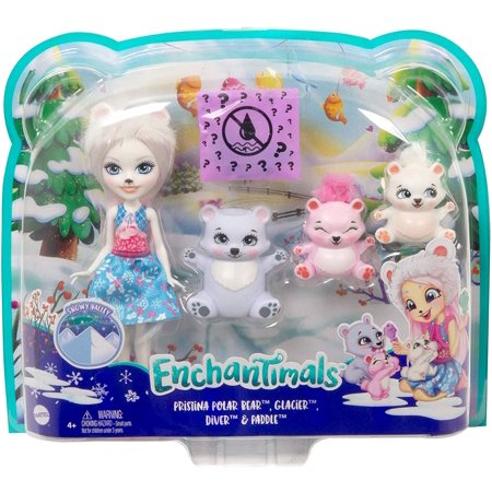0887961819939 - ENCHANTIMALS FAMILY TOY SET, PRISTINA POLAR BEAR SMALL DOLL (6-IN) WITH 3 ANIMAL FIGURES, GREAT GIFT FOR 3-8 YEAR OLDS