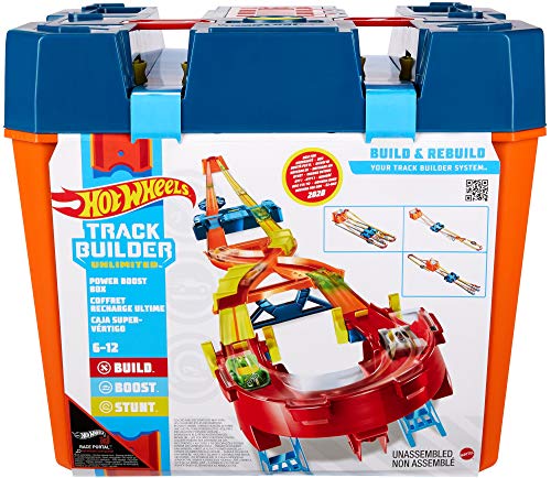 0887961871333 - HOT WHEELS TRACK BUILDER UNLIMITED POWER BOOST BOX COMPATIBLE ID FOUR PLUS BUILDS 20 FEET OF TRACK GIFT IDEA FOR KIDS 6 7 8 9 10 AND OLDER