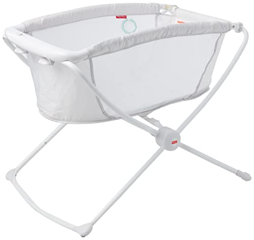 0887961897715 - FISHER-PRICE ROCK WITH ME BASSINET COLOR SCOOPS, TRAVEL BABY CRIB WITH ROCKING MOTION