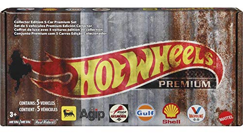 0887961907445 - HOT WHEELS 2020 POP CULTURE: VINTAGE OIL 5 PREMIUM ALL-METAL CASTINGS REAL RIDERS WHEELS IN ORIGINAL PACKAGING IN ONE EXCLUSIVE BUNDLE BOX FOR COLLECTORS AND ENTHUSIASTS