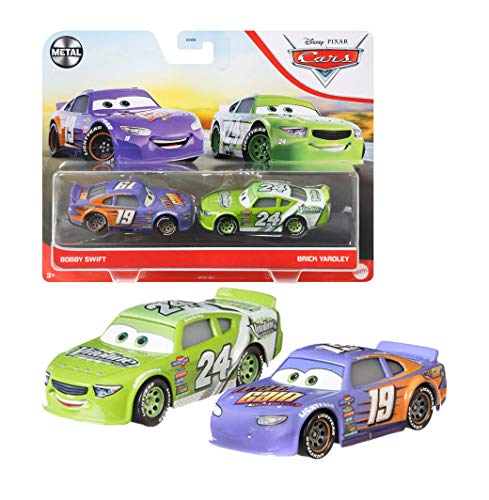 0887961910339 - DISNEY AND PIXAR CARS 3, BOBBY SWIFT & BRICK YARDLEY 2-PACK, 1:55 SCALE DIE-CAST FAN FAVORITE CHARACTER VEHICLES FOR RACING AND STORYTELLING FUN, GIFT FOR KIDS AGE 3 AND OLDER