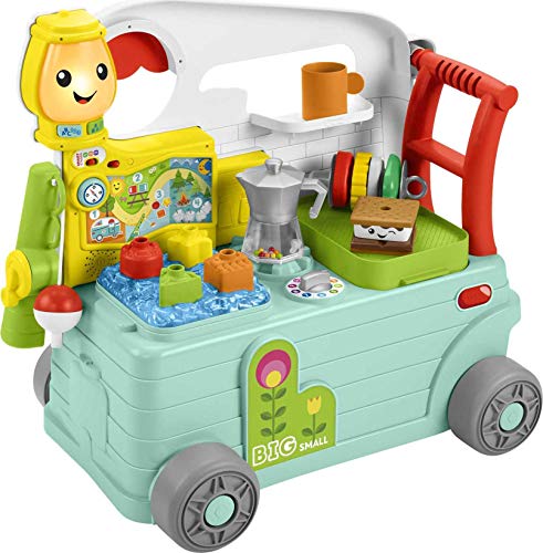 0887961915778 - FISHER-PRICE LAUGH & LEARN 3-IN-1 ON-THE-GO CAMPER, MUSICAL PUSH-ALONG WALKER AND ACTIVITY CENTER FOR INFANTS AND TODDLERS AGES 9-36 MONTHS