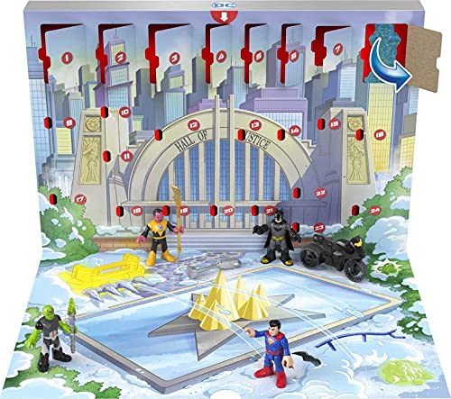 0887961934908 - FISHER-PRICE IMAGINEXT DC SUPER FRIENDS ADVENT CALENDAR, 24 MYSTERY TOYS INCLUDING FIGURES, ACCESSORIES AND A VEHICLE FOR PRESCHOOL KIDS