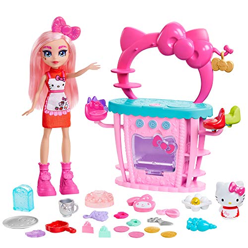 0887961949445 - MATTEL HELLO KITTY AND FRIENDS SO-DELISH KITCHEN PLAYSET, HELLO KITTY AND ÉCLAIR DOLL (~10-IN / 25.4-CM) WITH 25 ACCESSORIES, GREAT GIFT FOR KIDS AGES 4Y+