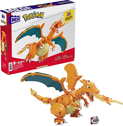 0887961950779 - MEGA POKÉMON ACTION FIGURE BUILDING TOYS SET, CHARIZARD WITH 222 PIECES, 1 POSEABLE CHARACTER, 4 INCHES TALL, GIFT IDEAS FOR KIDS