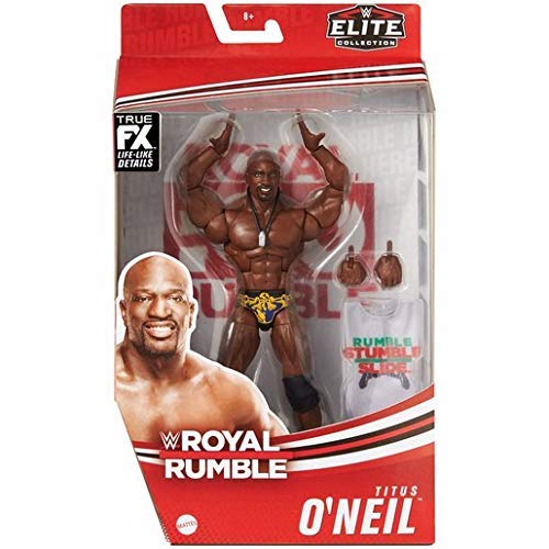 0887961967821 - WWE TITUS O’NEIL ROYAL RUMBLE ELITE COLLECTION ACTION FIGURE WITH AUTHENTIC GEAR & ACCESSORIES, 6-IN POSABLE COLLECTIBLE GIFT FANS AGES 8 YEARS OLD & UP