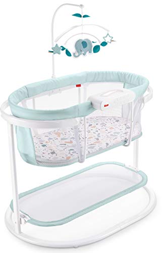 0887961969870 - FISHER-PRICE SOOTHING MOTIONS BASSINET - PACIFIC PEBBLE, BABY BASSINET WITH SOOTHING LIGHTS, MUSIC, VIBRATIONS, & MOTION