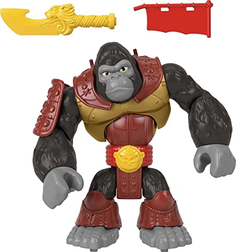 0887961981919 - FISHER-PRICE IMAGINEXT PRESCHOOL TOY FIGURE SET, SILVERBACK GORILLA SMASH, PUNCHING ACTION 8-INCH FIGURE WITH 2 ACCESSORIES FOR PRETEND PLAY AGE 3+ YEARS