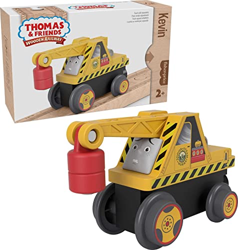 0887961990515 - THOMAS & FRIENDS WOODEN RAILWAY KEVIN THE CRANE, PUSH-ALONG TOY VEHICLE MADE FROM SUSTAINABLY SOURCED WOOD FOR KIDS