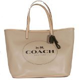 0888067462036 - COACH HORSE AND CARRIAGE LARGE LEATHER TOTE BLACK AND TAN F31315