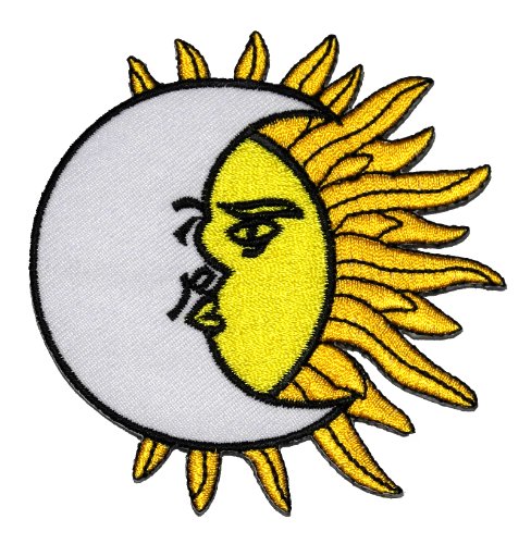 0888122247974 - THE MOON AND THE SUN ART DIY APPLIQUE EMBROIDERED SEW IRON ON PATCH MS-01