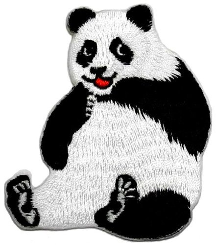 0888122248841 - CUTE PANDA DIY APPLIQUE EMBROIDERED SEW IRON ON PATCH