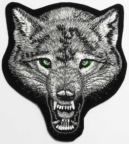 0888122249473 - WOLF ANIMAL WILDLIFE DIY APPLIQUE EMBROIDERED SEW IRON ON PATCH WO-002