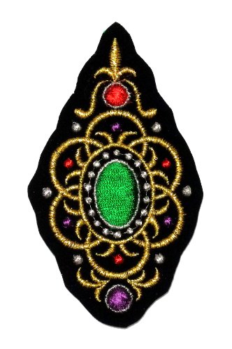 0888122267460 - GOLD ORNAMENT ANCIENT DESIGN LUXURIOUS PRINCELY DIY APPLIQUE EMBROIDERED SEW IRON ON PATCH